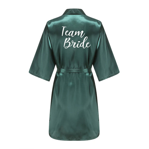 Bridesmaid Satin Robe with Belt - Plus Size Available