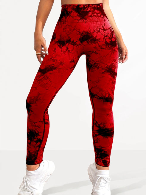 Women's High Waist Seamless Tie-Dye Yoga Leggings