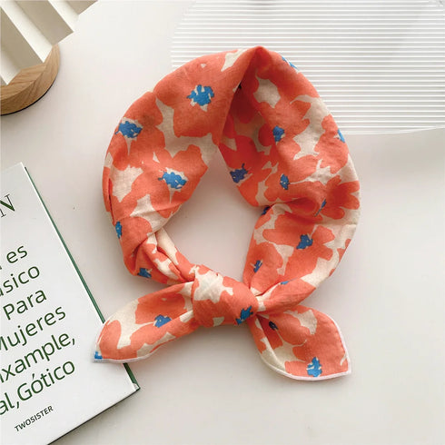 55cm Laies Cotton Linen Square Scarf for Women