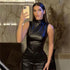 Women Y2K Vintage PU High Waist Sleeveless Tank Top