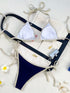Blue Tie Bikini Swimsuit Set for Women