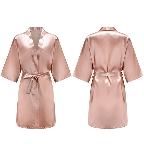 Women's Satin Short Robes for Bridesmaids and Parties