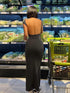 Elegant Backless Maxi Dress for Women - Slim Fit Bodycon Streetwear