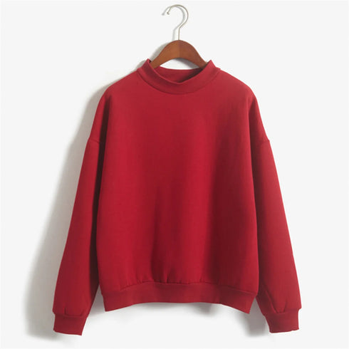 Women's Velvet Turtleneck Long Sleeve Sweatshirt
