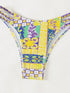 Floral Lace-Up Bikini Set in Yellow