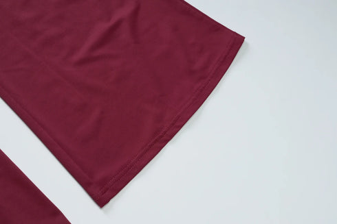 Dulzura Backless Lace-Up Flared Jumpsuit in Wine Red