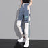 Women's Casual Cargo Joggers - Black & White