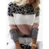 Leopard Print Contrast Pullover Sweater