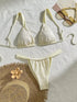 Adjustable Strap Solid Colour Bikini Set