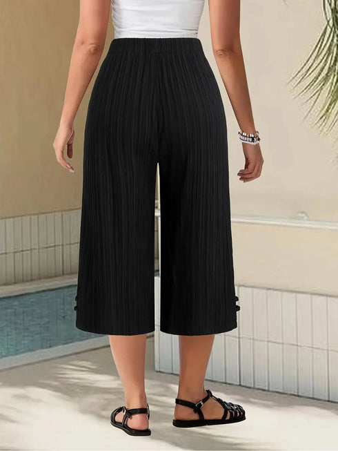 Plus Size Wide Leg Striped Pants for Women