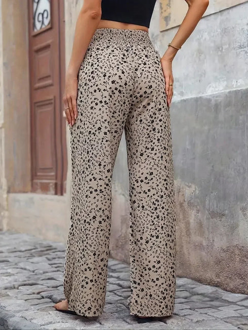 Floral Print Wide Leg Pants in Plus Sizes 1XL-5XL