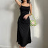 Elegant Black Backless Ruched Dress