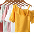 Ruffled Off-the-Shoulder Chiffon Top