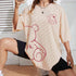 Womans Cotton T-Shirts Kawaii OK Teddy Bear Graphic Tees