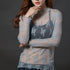Lace Bottomed Long Sleeve Blouse Top