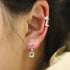2PCS Stainless Steel Crystal Letter Ear Studs