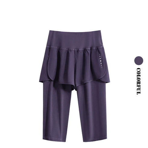 DRUR High Waist Knee Length Yoga Pants for Women