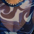 Sheer Print Mesh Crop Top with Long Sleeves