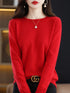 Women's 100% Merino Wool O-Neck Pullover Sweater
