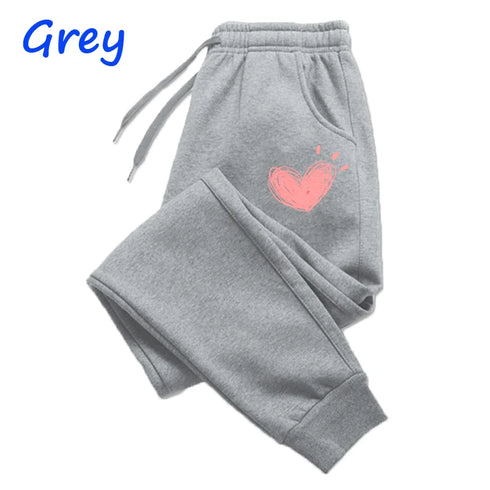 Heart Printed Jogger Sweatpants for Women