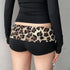 Leopard Print Low Waist Slim Booty Shorts for Women