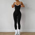 Seamless Yoga Jumpsuit with Spaghetti Straps