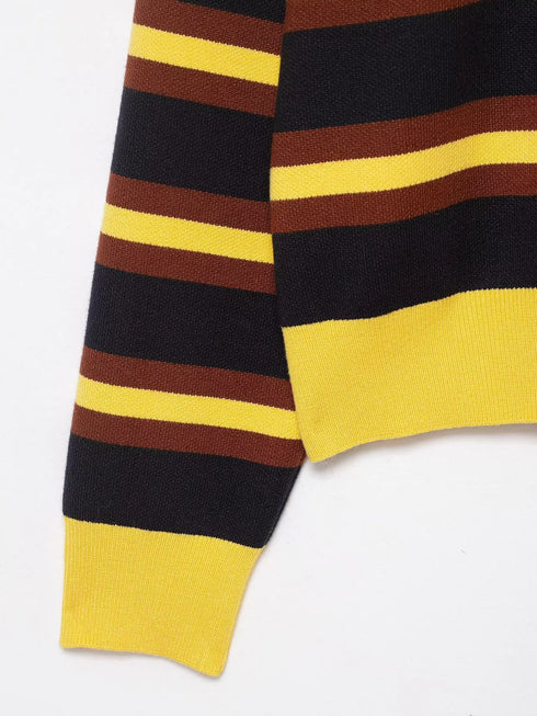 Casual Striped Knitted Pullover Sweater