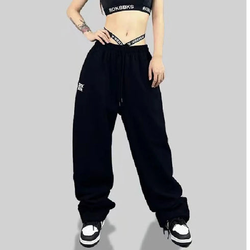 High Waist Drawstring Sports Pants for Women