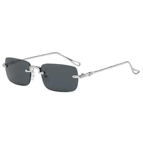 Rimless Rectangle Sunglasses for Men and Women