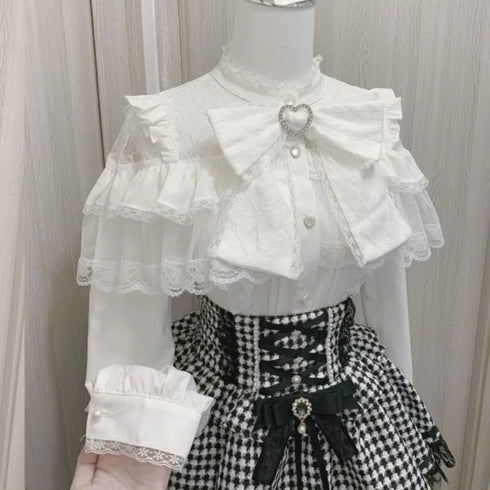 Summer Lolita Blouse with Lace Detail