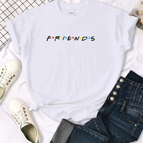 Quirky Letter Print T-Shirt for Women - Casual Summer Tee