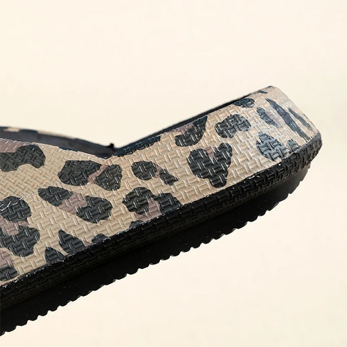 Leopard Print Summer Comfort Flip-Flops