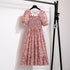 Floral A-Line Chiffon Dress with Short Sleeves