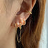 Stainless Steel Link Chain Hoop Earrings with Zirconia