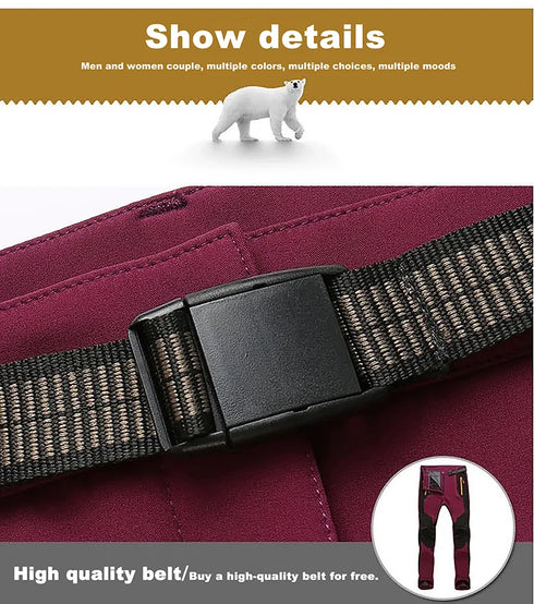 Women's Thick Fleece Winter Hiking Pants