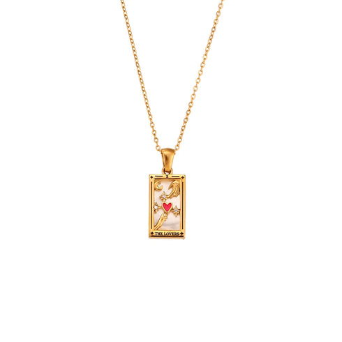 Tarnish Free Colourful Tarot Necklace with Celestial Design