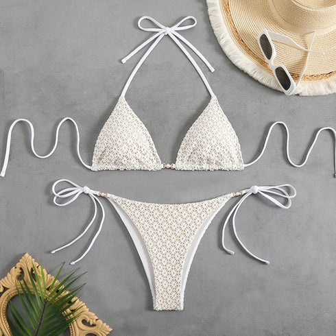 Lace-Up Micro Bikini Set for Women