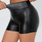 High Waist Black Leather Shorts Women Bodycon Push Up Sports Fitness Slim Joggers