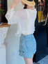 Summer Ruffled Chiffon Long Sleeve Blouse