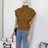Solid Stand-up Collar Knitted Blouse Vest