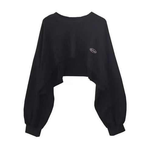 Women's Solid Colour O-neck Long Sleeve Hoodie Sweatshirt