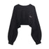 Women's Solid Colour O-neck Long Sleeve Hoodie Sweatshirt