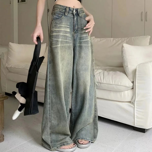 High Waist Loose Straight Leg Jeans for Women