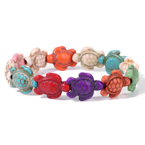 Hot Selling Sea Turtles Beads Bracelet Turquoise Skull Stretch Jewelry