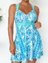 Women's Floral Tankini Set with Crisscross Back