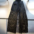 Black Lace Detail Wide Leg Jeans for Women