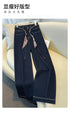 Wide Leg Denim Jeans with Scarf Belt