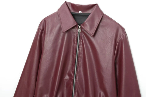 Chic Wine Red Short Jacket for Women