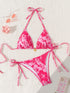 Floral Print Triangle Bikini Set with Brazilian Bottoms