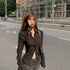 Slim Fit Flared Sleeve Women's Blouse